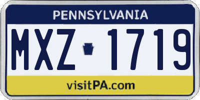 PA license plate MXZ1719