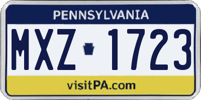 PA license plate MXZ1723
