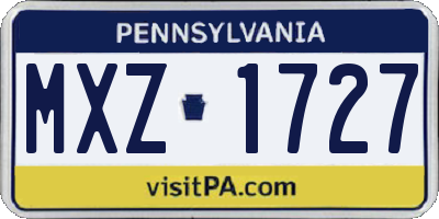 PA license plate MXZ1727