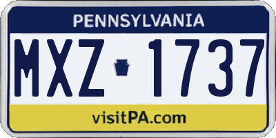 PA license plate MXZ1737