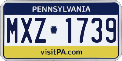 PA license plate MXZ1739