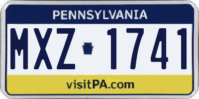 PA license plate MXZ1741