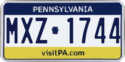 PA license plate MXZ1744