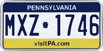 PA license plate MXZ1746
