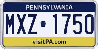 PA license plate MXZ1750
