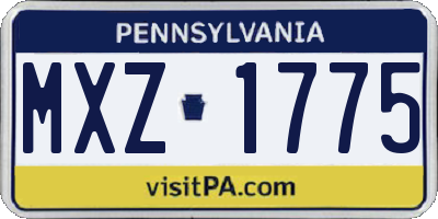 PA license plate MXZ1775