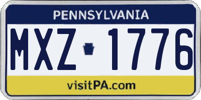 PA license plate MXZ1776