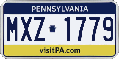 PA license plate MXZ1779