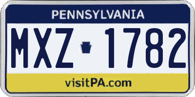 PA license plate MXZ1782