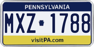 PA license plate MXZ1788