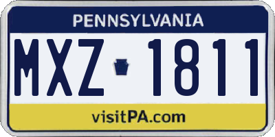 PA license plate MXZ1811