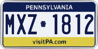 PA license plate MXZ1812