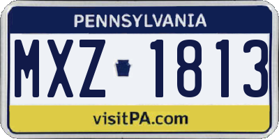PA license plate MXZ1813