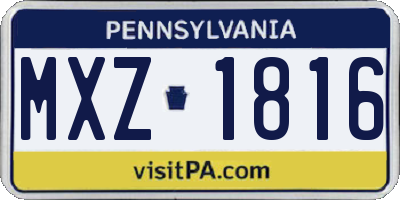 PA license plate MXZ1816