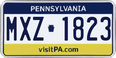 PA license plate MXZ1823