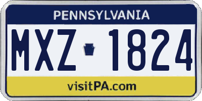 PA license plate MXZ1824