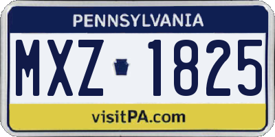 PA license plate MXZ1825