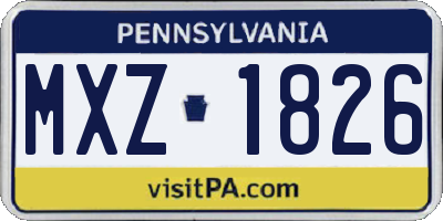 PA license plate MXZ1826