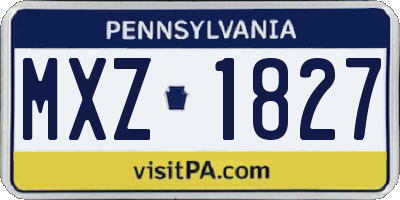 PA license plate MXZ1827