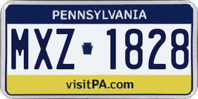 PA license plate MXZ1828