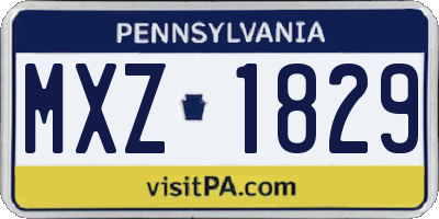 PA license plate MXZ1829