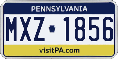 PA license plate MXZ1856