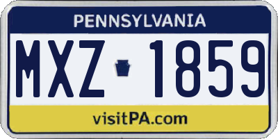 PA license plate MXZ1859
