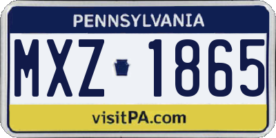 PA license plate MXZ1865