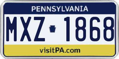 PA license plate MXZ1868