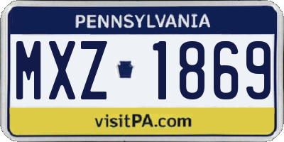 PA license plate MXZ1869