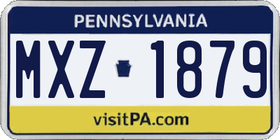 PA license plate MXZ1879