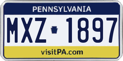 PA license plate MXZ1897