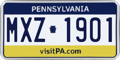 PA license plate MXZ1901