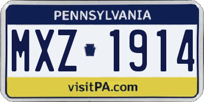 PA license plate MXZ1914