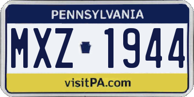 PA license plate MXZ1944