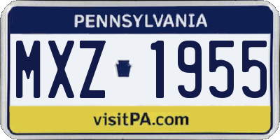 PA license plate MXZ1955