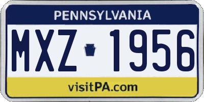 PA license plate MXZ1956