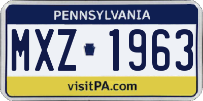 PA license plate MXZ1963
