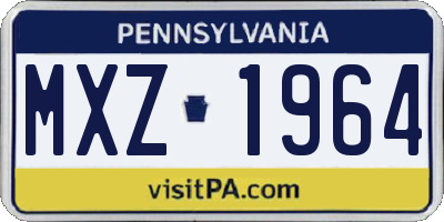PA license plate MXZ1964