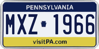 PA license plate MXZ1966