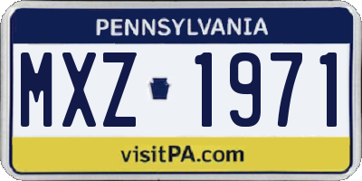 PA license plate MXZ1971