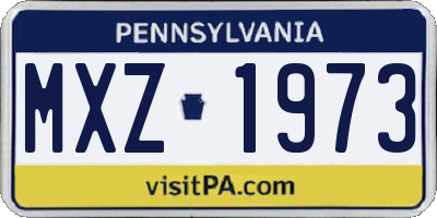 PA license plate MXZ1973
