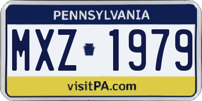 PA license plate MXZ1979