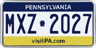 PA license plate MXZ2027