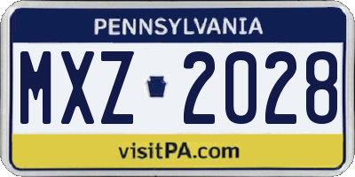 PA license plate MXZ2028