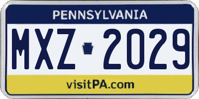 PA license plate MXZ2029