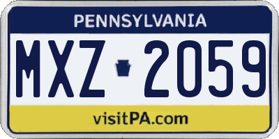 PA license plate MXZ2059