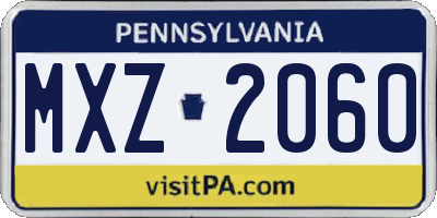 PA license plate MXZ2060