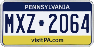 PA license plate MXZ2064