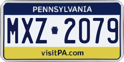 PA license plate MXZ2079